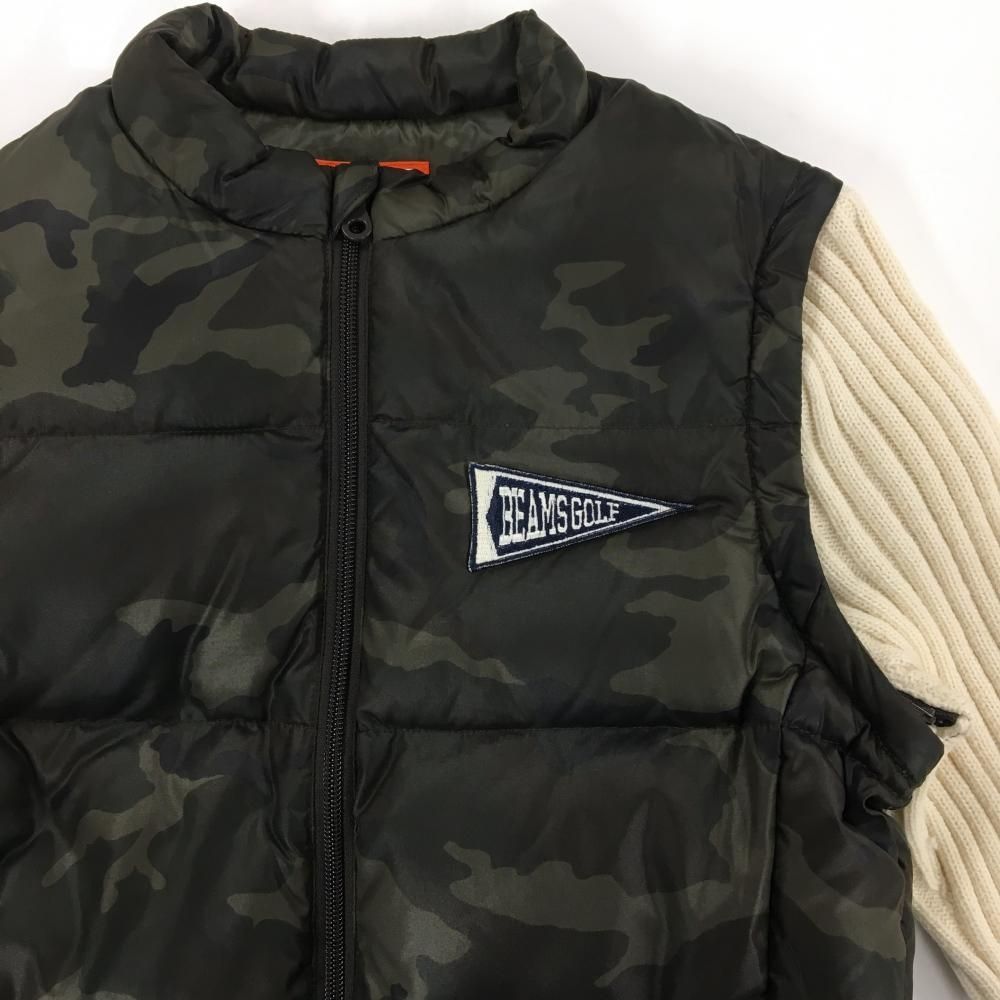 SALE価格【超美品】ビームスゴルフ 2WAYダウンジャケット カーキ×白 袖