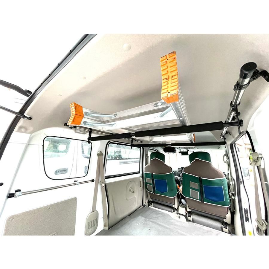 送料無料 NAMINORIKOZOU エブリイ DA17W DA17V サイドバー-スライドバー2本セット 延長ステー パッド付 NV100 ボード 脚立 中積み