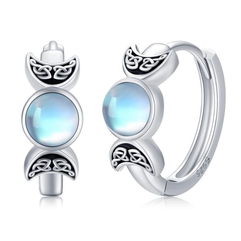 StoryMidir 月 ピアス ムーンストーン リングピアス シルバー925