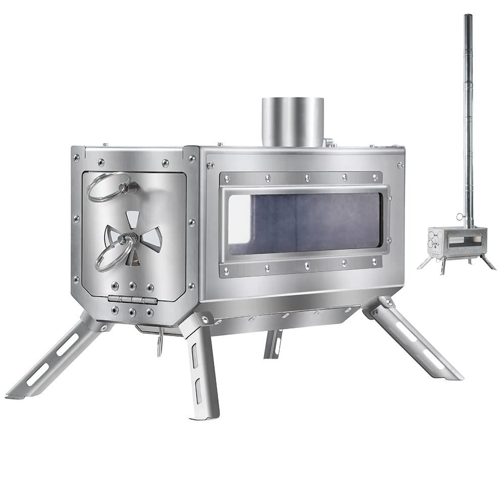 Soomloom卓上薪ストーブDECO テーブル暖炉 バーベキューBBQ焚き火台コンロ 煙突 テント調理 ステンレス鋼 折りたたみ アウトドア･キャンプヒーター ウォーマー多用途