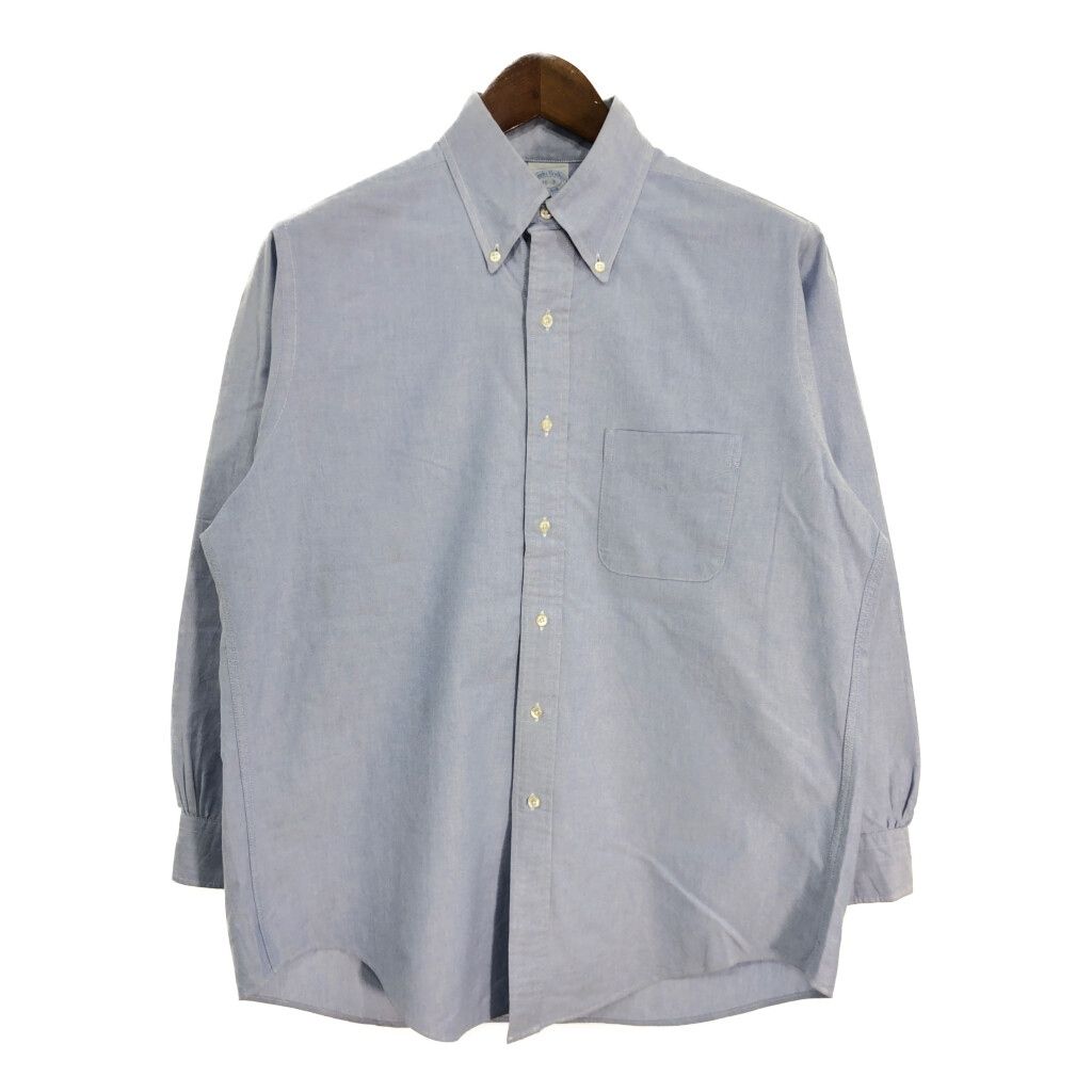 90年代 USA製 Brooks Brothers ブルックスブラザーズ ボタンダウンシャツ ライトブルー (メンズ 16) 中古 古着 S9709