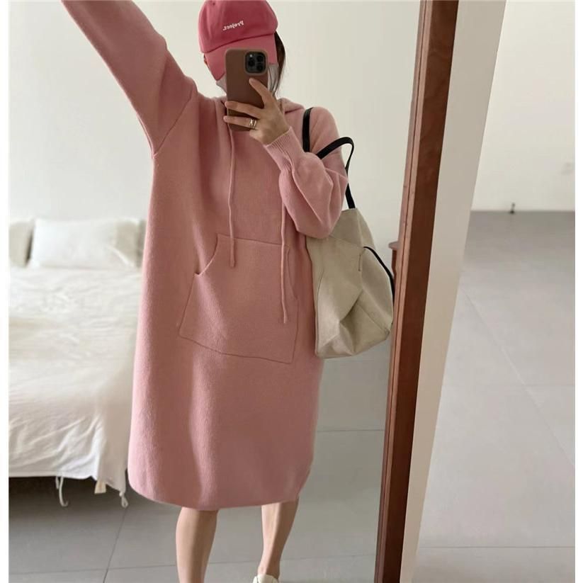 ニットワンピース ロング パーカー セーター レディース 秋 冬 無地 長袖 部屋着 ルームウェア オシャレ 楽天市場】ニット ワンピース レディース 長袖 パーカー