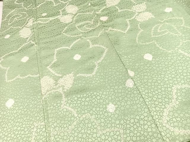 平和屋着物▽訪問着 単衣 刺繍 草花文 大丸扱い 正絹 逸品 AAAW1601fy