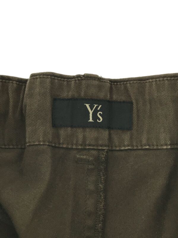 Y's ワイズ 16SS リペア加工テーパードトラウザーズパンツ カーキ 1