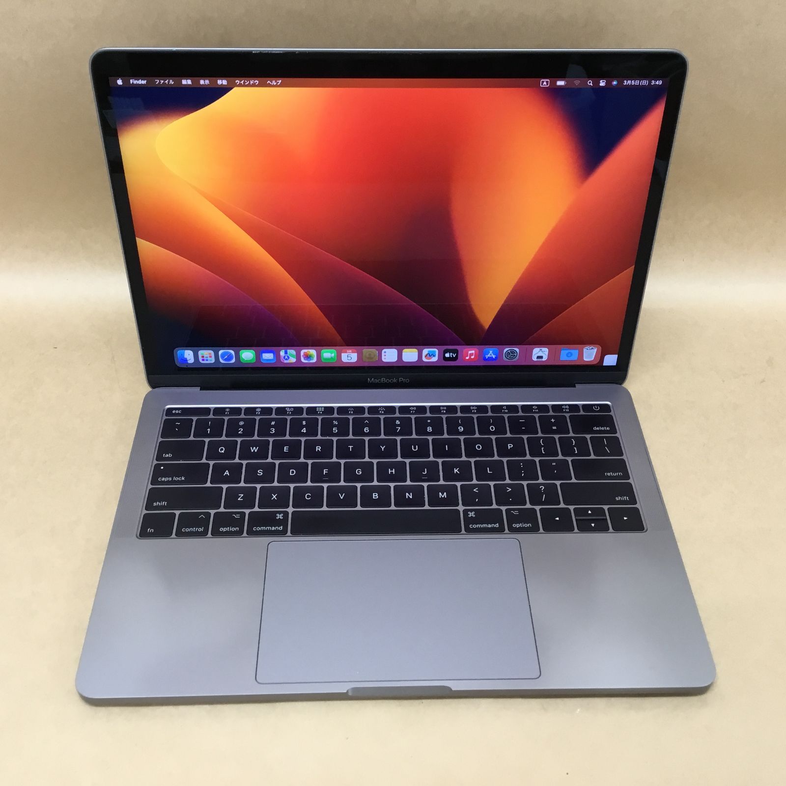 英語KB アップル MACBOOKPROCI7 CI7(7660U)-2.5GHZ 16GB SSD512GB 13.3in RETINA スペースグレイ 2017 A1708 Ventura 13.2