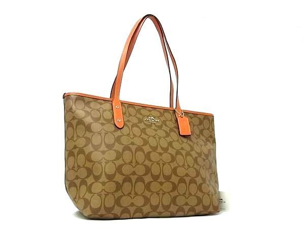 美品 COACH コーチ トートバッグ シグネチャー F58292 レザー COACH コーチ トートバッグ シグネチャー F58292 ブラウン