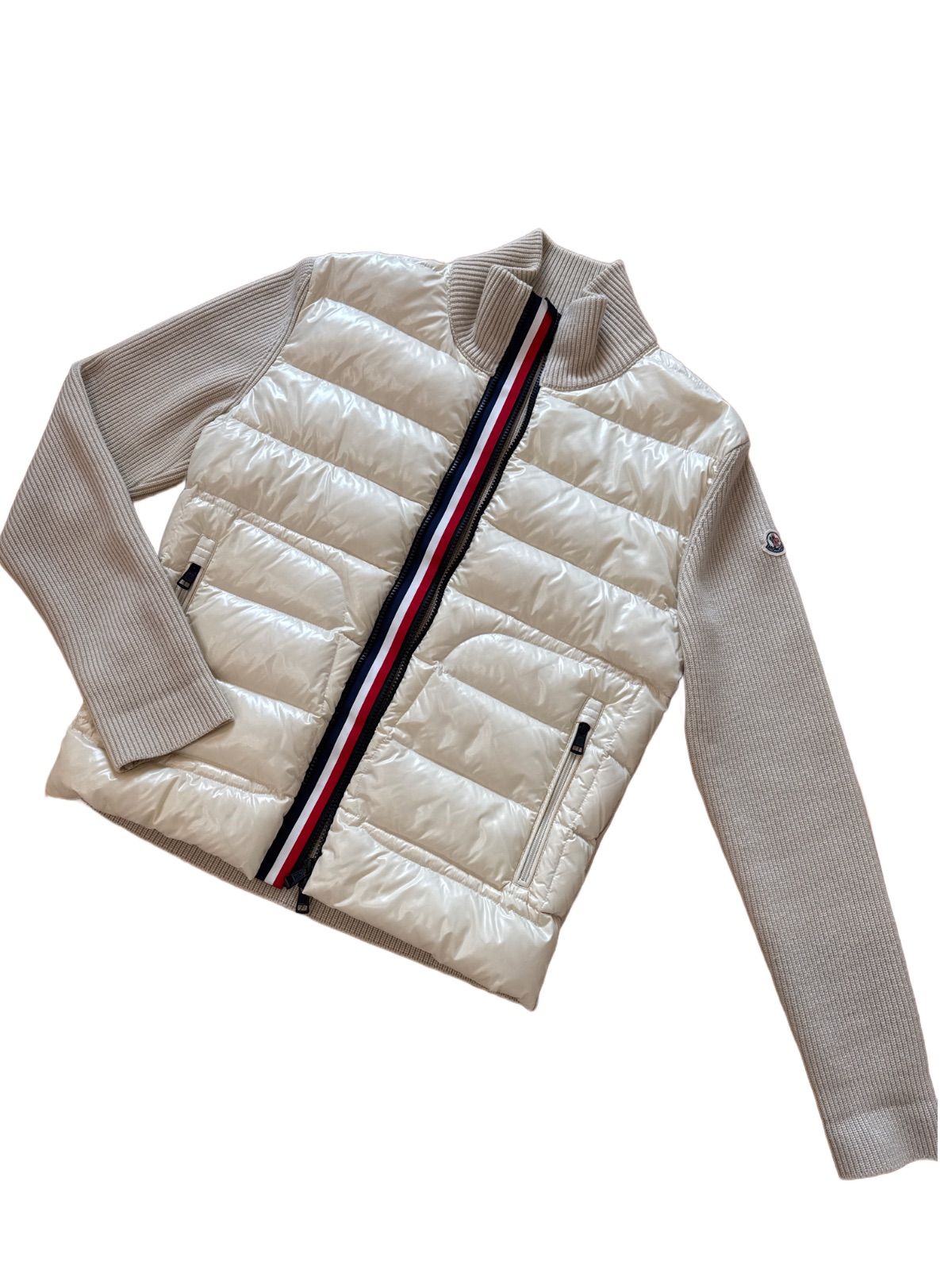 約16万円】 美品 Moncler Maglione Tricot Cardigan オフホワイト 