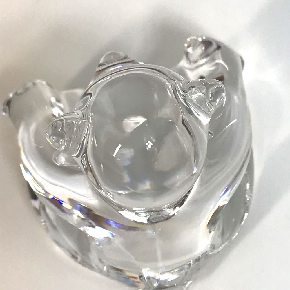 【お値下げしました！】バカラ／フィギュリン ベア 熊 クリスタルガラス 置物 バカラ フィギュリン ○ テディベア 置物 赤 レッド クマ 熊
