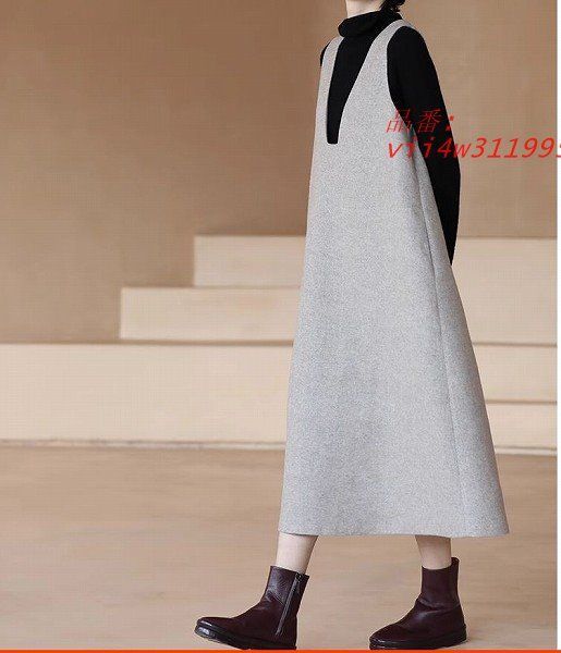 大人ジャンバースカート 前後自由自在 ウール混紡 フ スカートひざ下丈 ゆったり 変形デザイン 送料無料通勤通学20代30代40代50代60代 ミモレ丈 vii4w311995