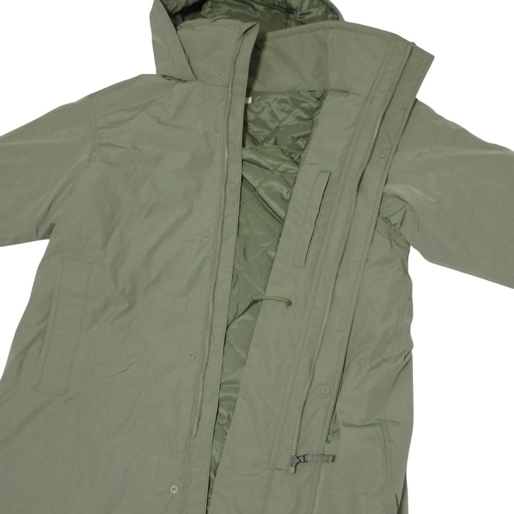 ユニクロ　 UNIQLO C フーデッドコート カーキ XL 24aw ユニクロ公式 | パデッドノンキルトコート