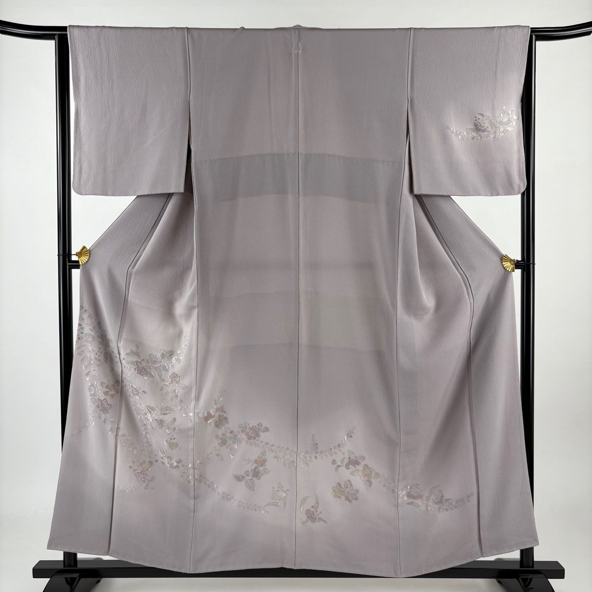 新品 3点セット 斉藤上太郎 落款 着物 仕付け糸付 小紋・袋帯・半衿