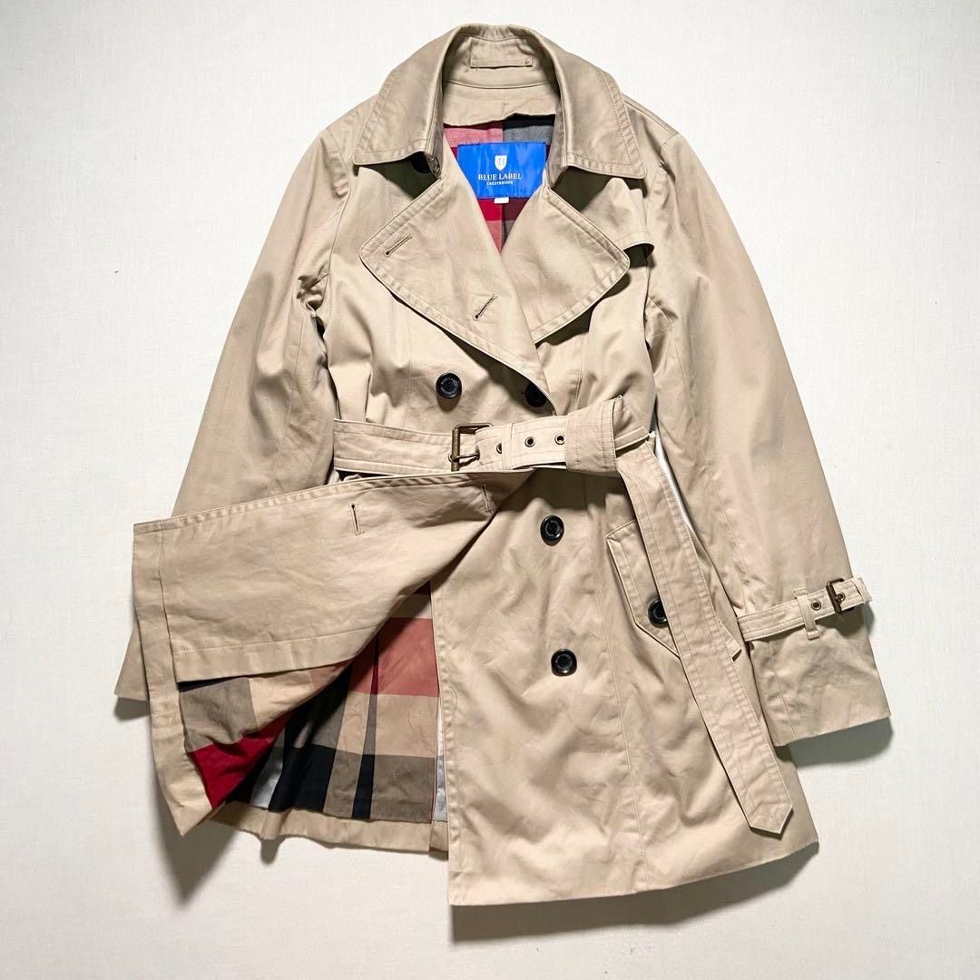 ブルーレーベル クレストブリッジ トレンチコート ベージュ ベルト付き