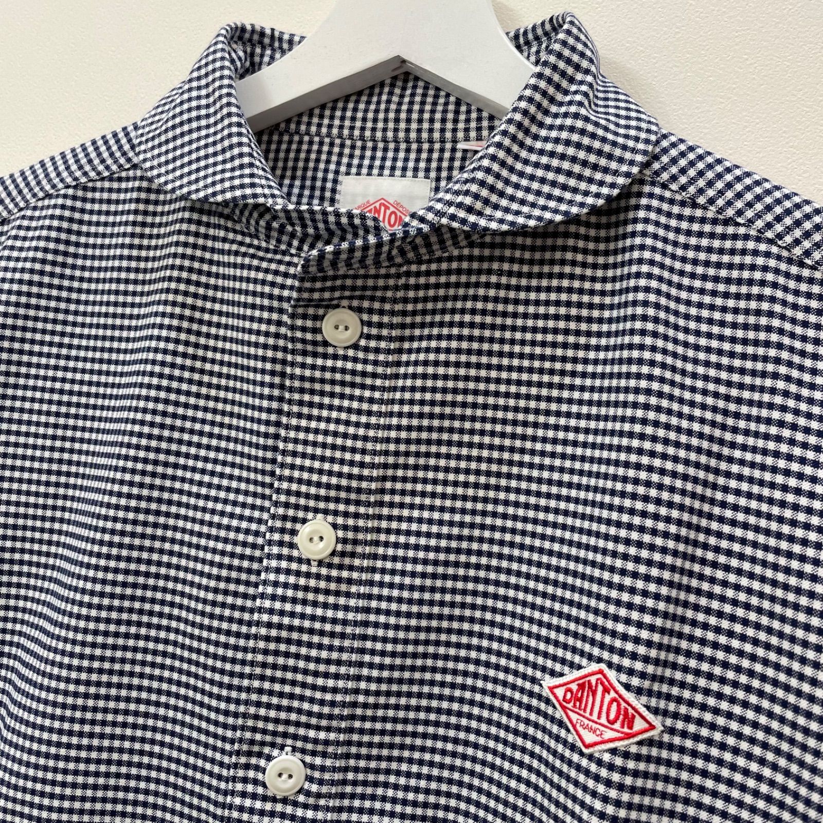 美品 DANTON ダントン ROUND COLLAR P.O SHIRT S/S 半袖ラウンドカラー 