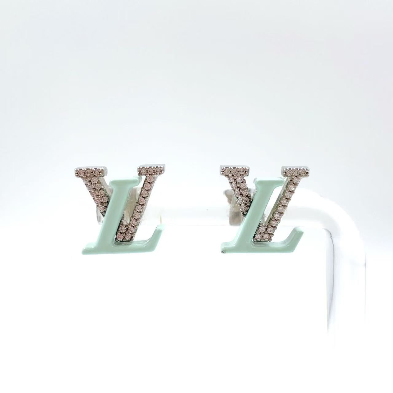 LOUIS VUITTON LV アイコニック スィーティー GP×プラスチック シルバー×ライトブルー ピアス MO1137