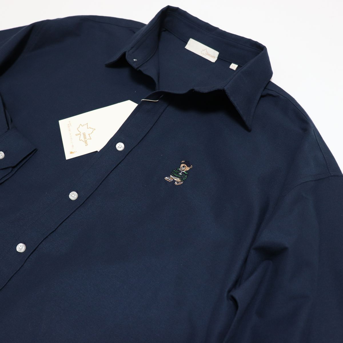 送料390円可能商品 ロゴス LOGOS DAYS アウトドア 新品 メンズ オックスフォード ワイシャツ 紺 [SM2A129A-NVY-L] 一 三 弐QWER