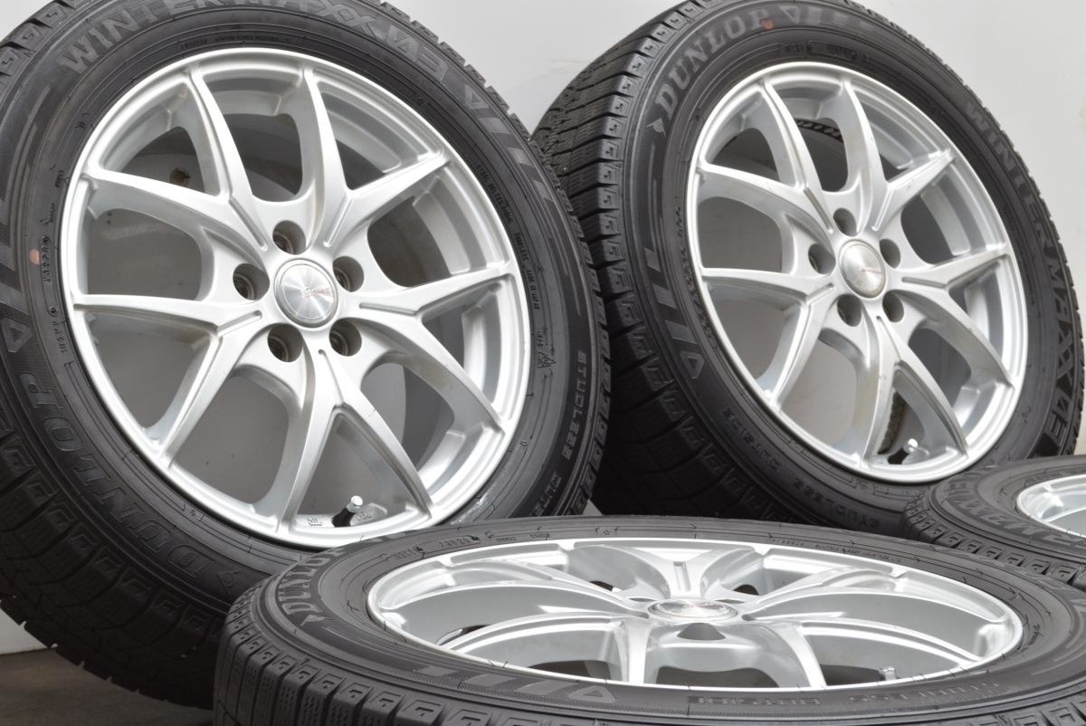 プリウス ウィッシュ WEDS 16in 6.5J 48 PCD100 ダンロップ ウインターマックス03 WM03 195 60R16 カローラ ツーリング スポーツ