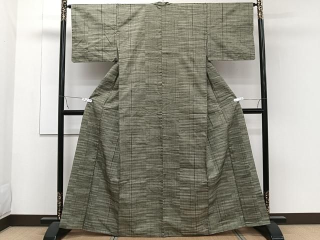 平和屋着物○上質な小紋 紬地 手描き 人物風景文 正絹 逸品 未