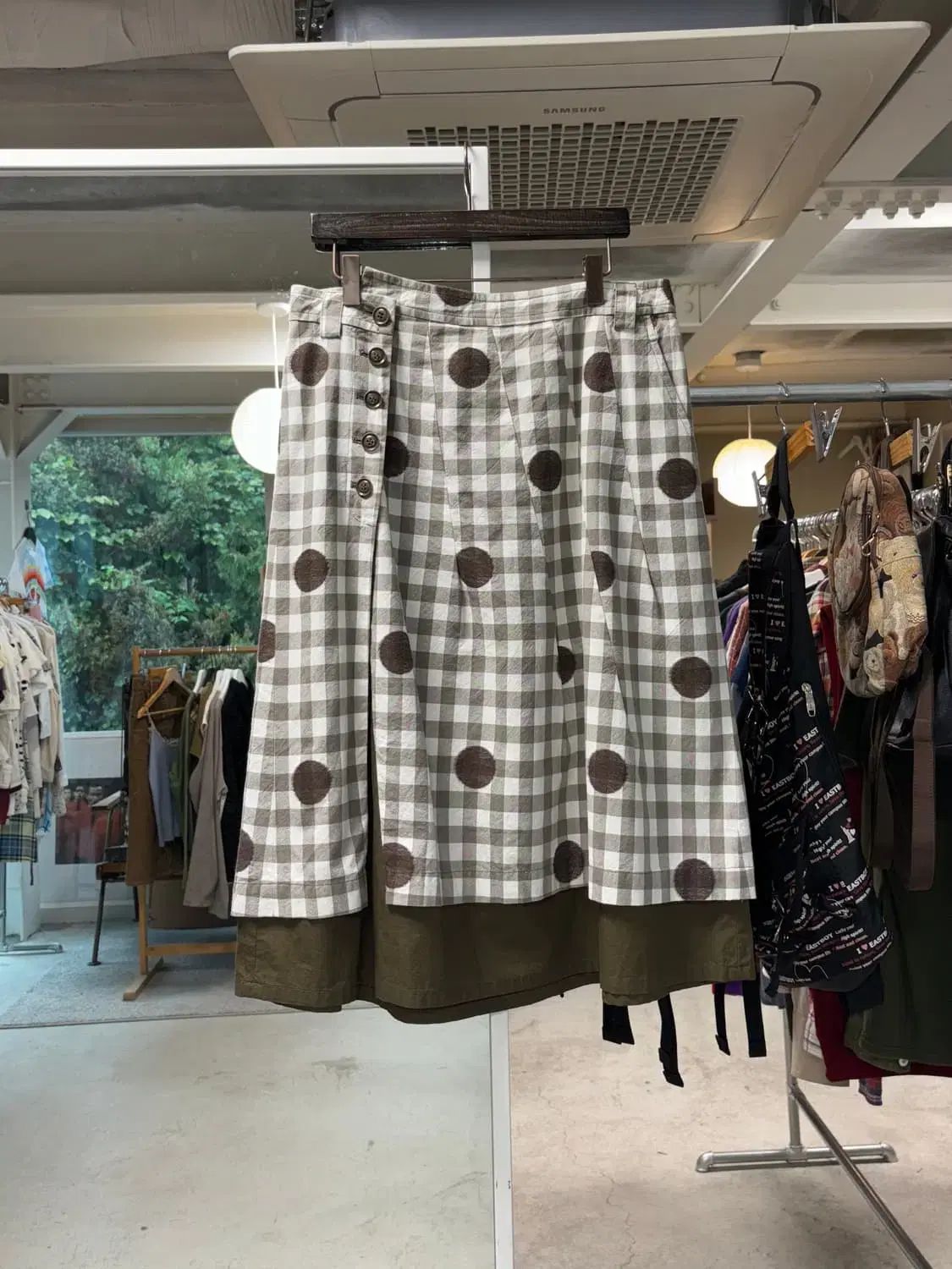 I ＋ mu ドット チェック スカート