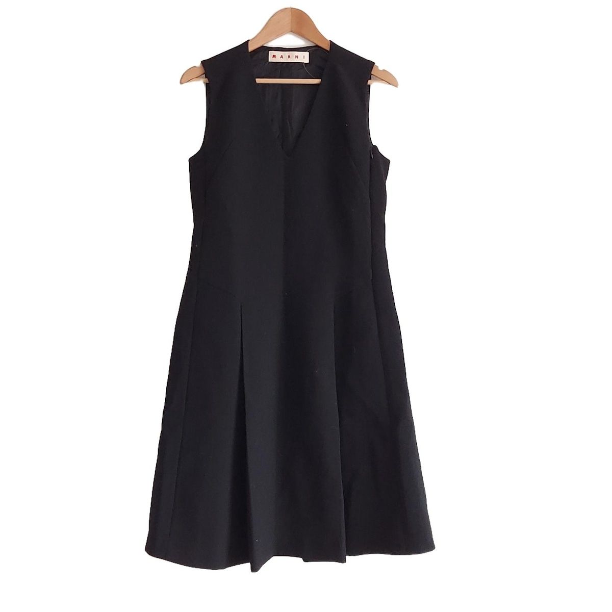 【即出荷】 M サイズ40 ワンピース MARNI(マルニ) レディース Vネック 黒 - ワンピース