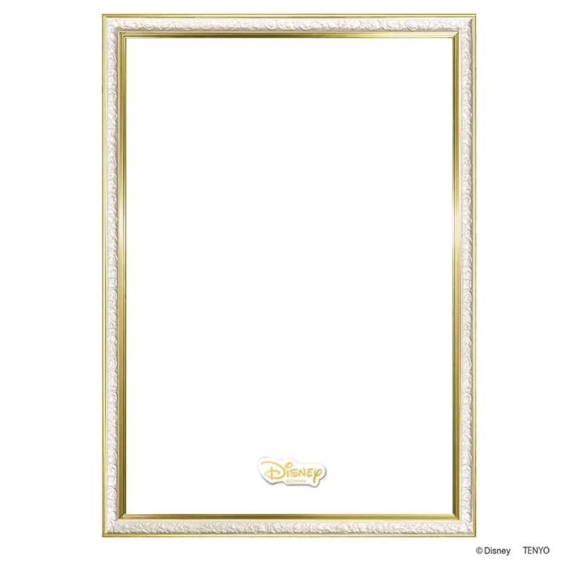 テンヨー Tenyo パズルフレーム ディズニー アートフィギュアフレーム 1000ピース用|パールホワイト 51×73.5cm 留め具 吊りひも Disneyエンブレムプレート 付属 0
