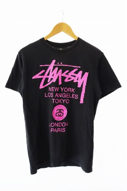 ステューシー STUSSY × NIKE ナイキ THE Su0026S COLLECTION Wolrd Tour Tee ワールド ツアー 半袖Tシャツ S 黒 ブラック ブランド古着ベクトル 中古AA250218