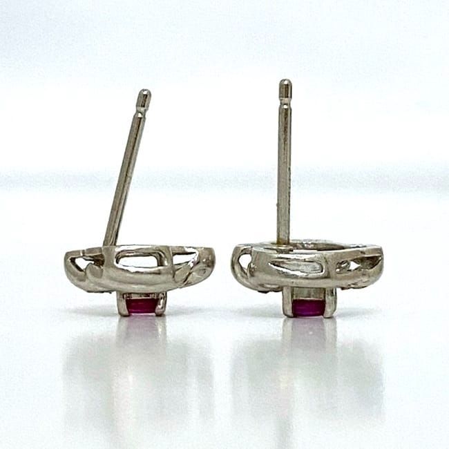 ピアス f-21524 美品 Pt850 プラチナ ダイヤモンド ルビー