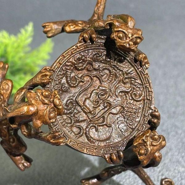 茶道具 古銅製大香炉 金工細工透かし彫り浮彫『波に龍鳳』 蓋透かし彫 茶道具 古銅製大香炉 金工細工透かし彫り浮彫『波に龍鳳』 蓋