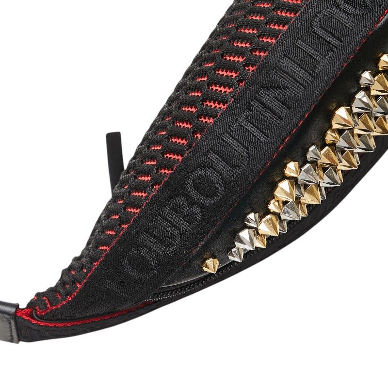 クリスチャンルブタン スタッズ ボディバッグ ウエストバッグ ブラック