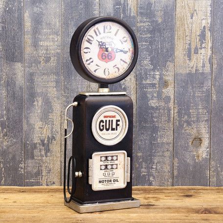 置時計 ROUTE66 ガスポンプ ビンテージ スタンド レッド 店舗インテリア 置時計 ROUTE66 テーブルクロック ガスポンプ スタンド
