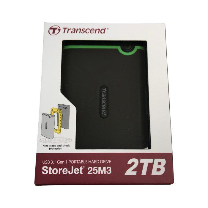 Transcend StoreJet ポータブルHDD 2TB アイロングレー 外付け 耐衝撃 スリムタイプ USB3.1 Gen1 TS2TSJ25M3S T1