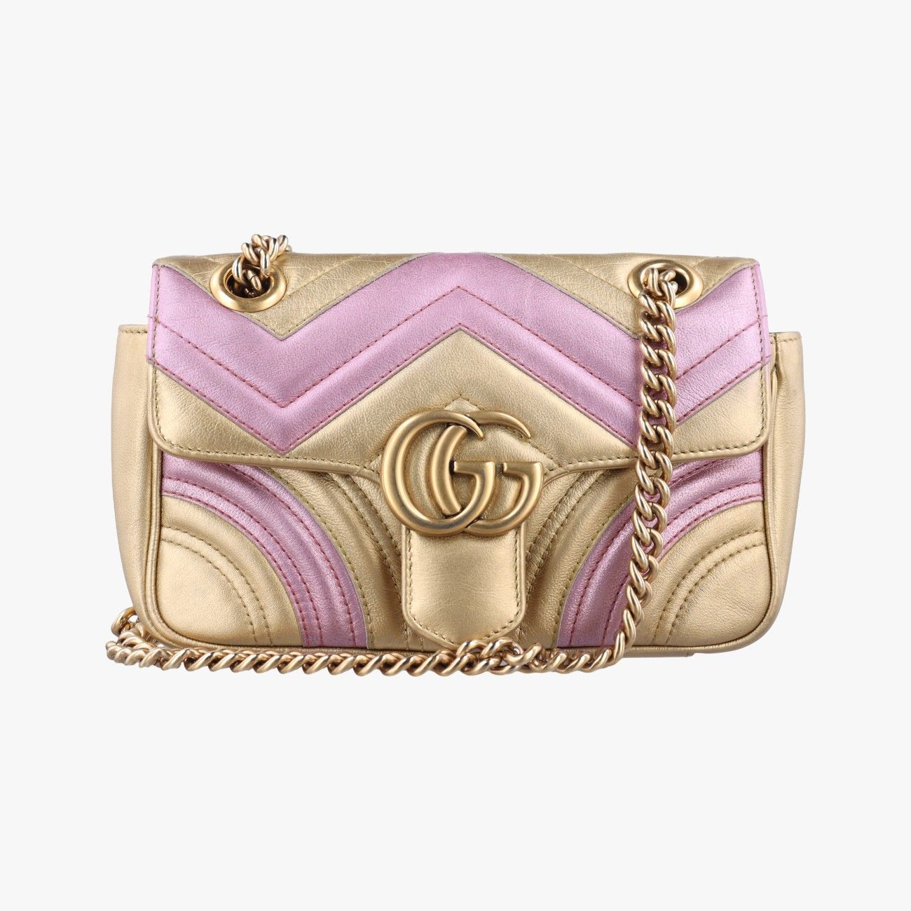 グッチGucciGGマーモント ゴールド×パープル レザー 446744 B027233585