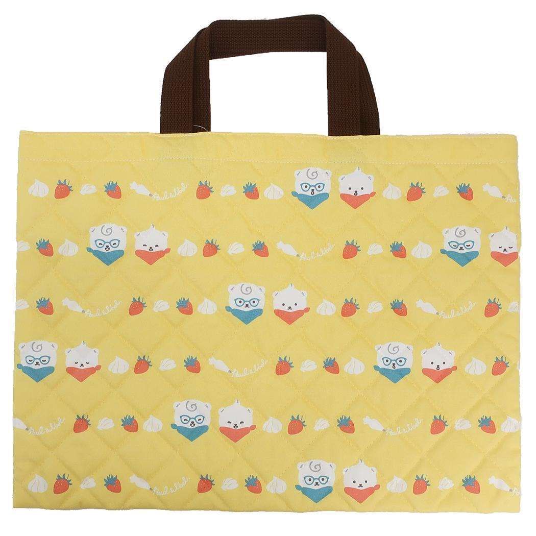 B.オフホワイト×いちご 大きめサイズ ポケットいっぱいマザーズバッグ