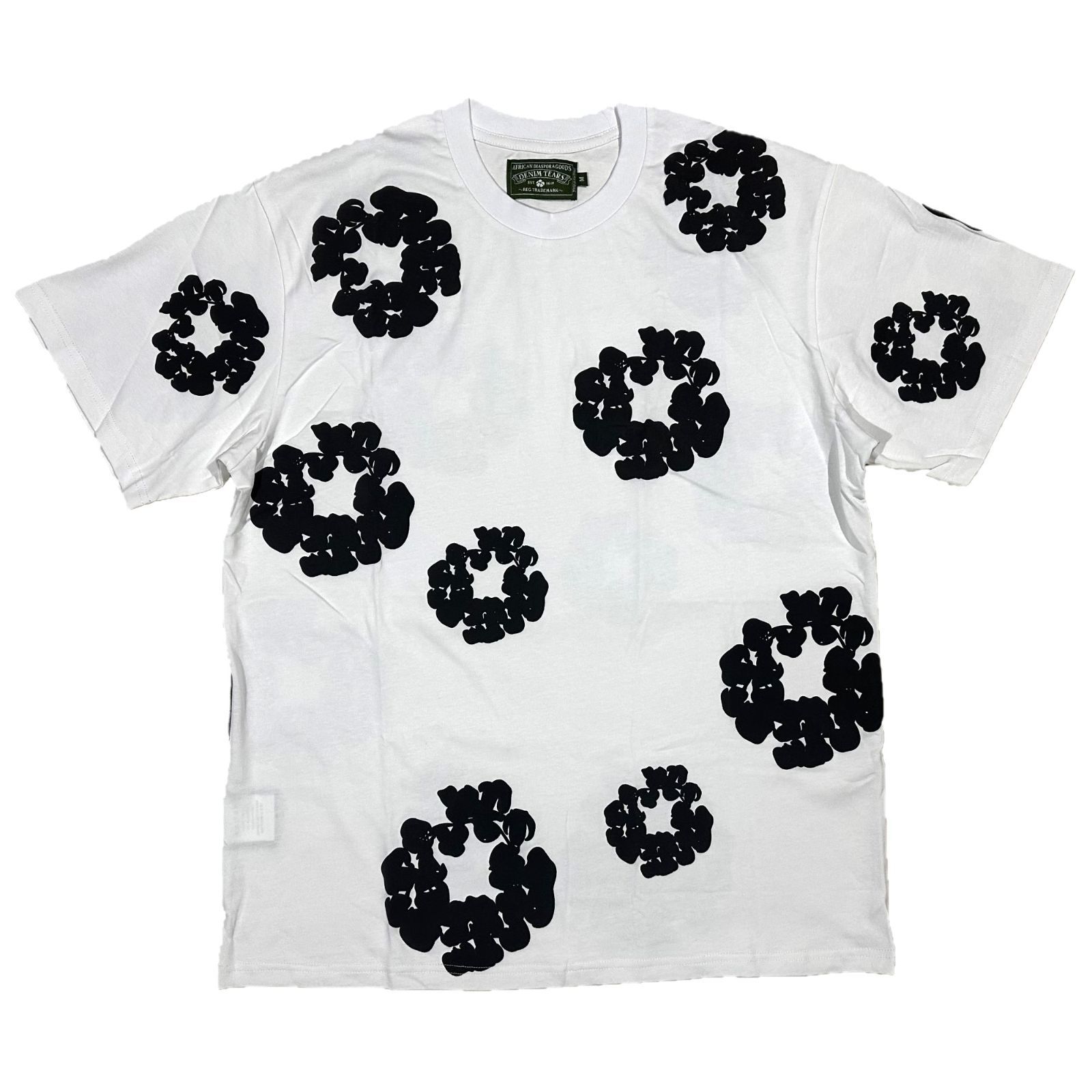 【Denim Tears】半袖 Tシャツ [新作★人気★デイリーユース★] デニムティアーズ フラワープリント 半袖 Tシャツ ホワイト