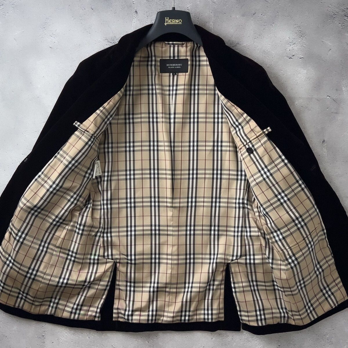 超美品）　バーバリーブラックレーベルベルベットジャケット 廃盤 BURBERRY BLACK LABEL バーバリー ブラックレーベル 極上