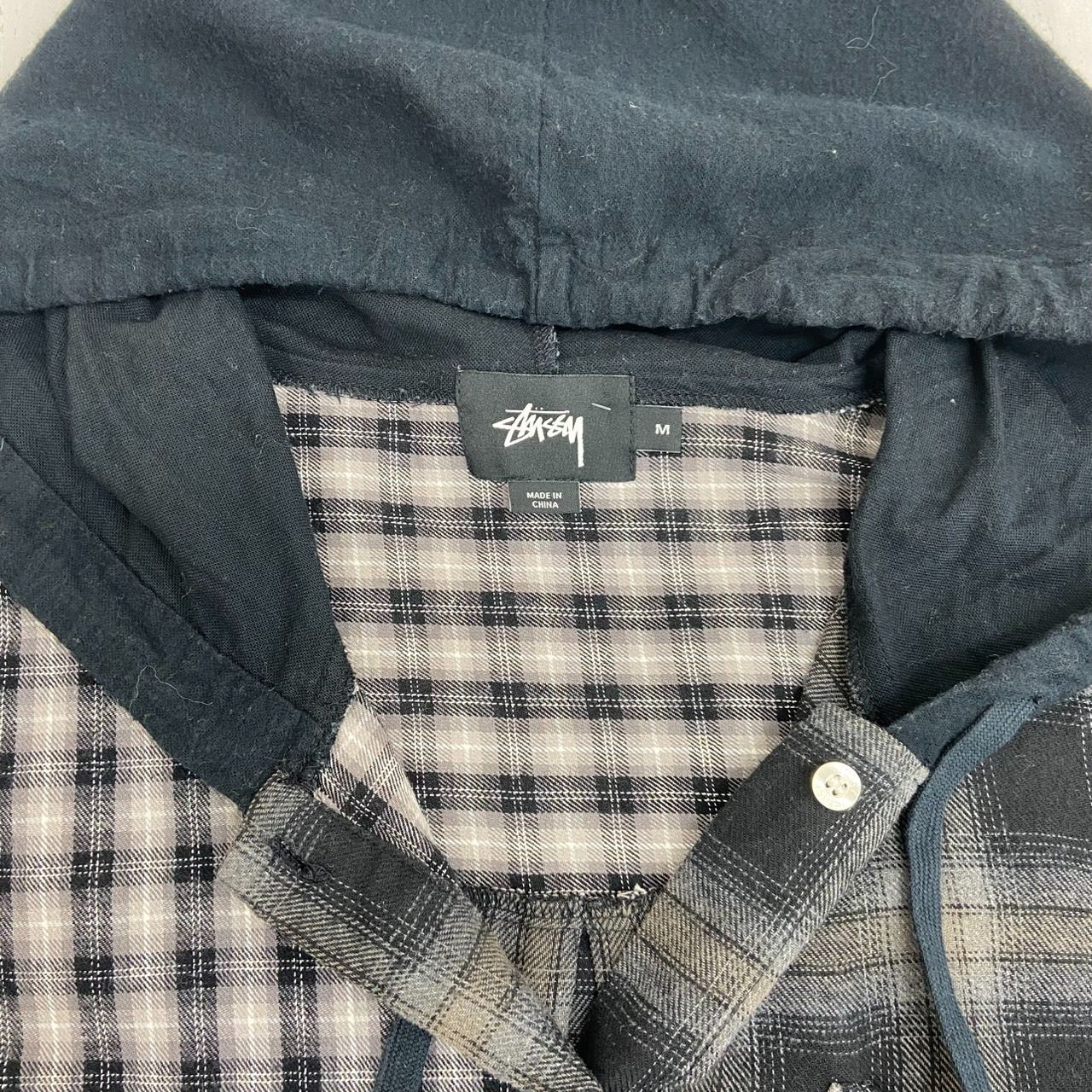stussy ステューシー ネルフーディー ネルシャツ ブラック系 M