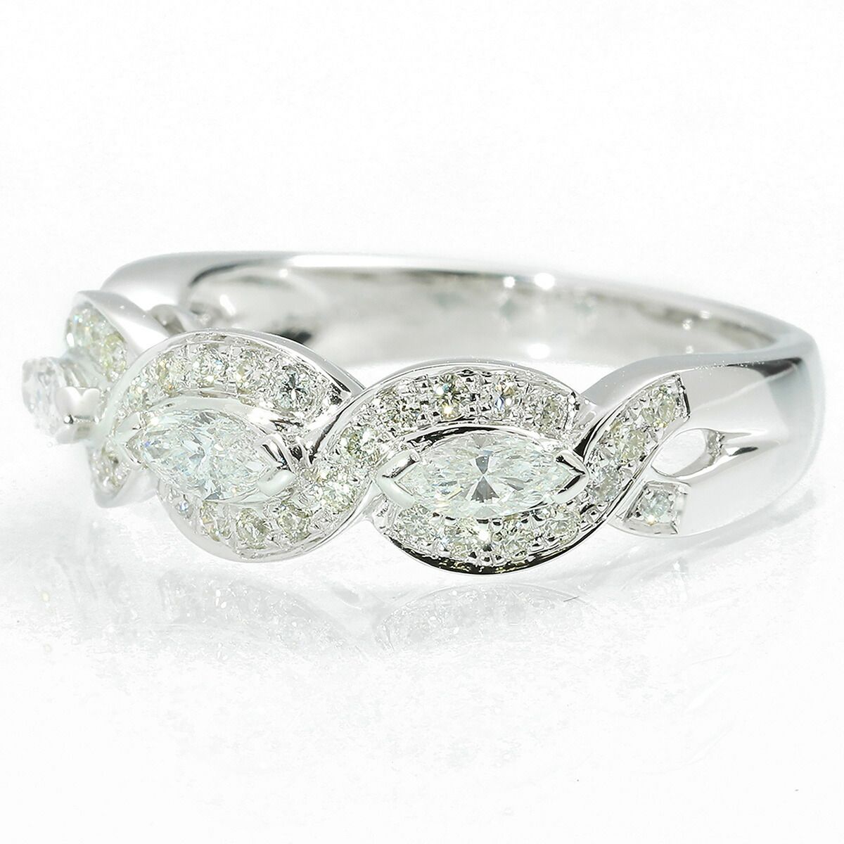 ダイヤモンド 0.83ct ホワイトゴールド K18WG リング 指輪 15号 中古  