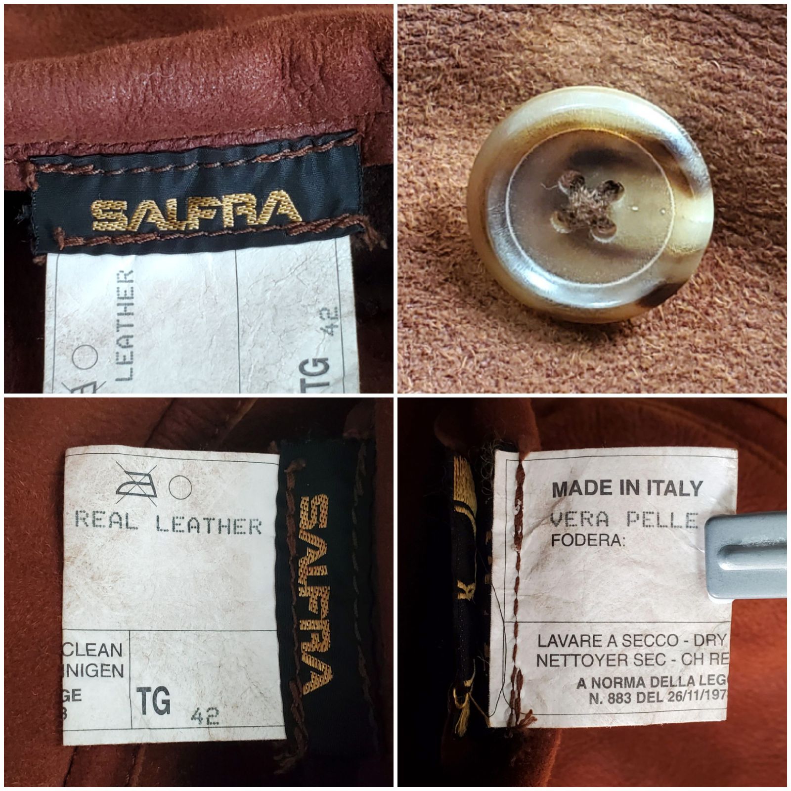 SALFRAサルフラ□美品 イタリア製 70s vintage 最高級 羊革×羊毛