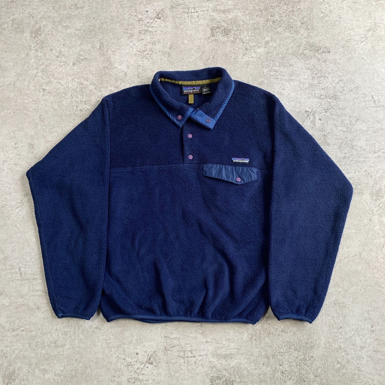 90s 1997年 USA製 patagonia Synchilla Snap T Pullover【navy 
