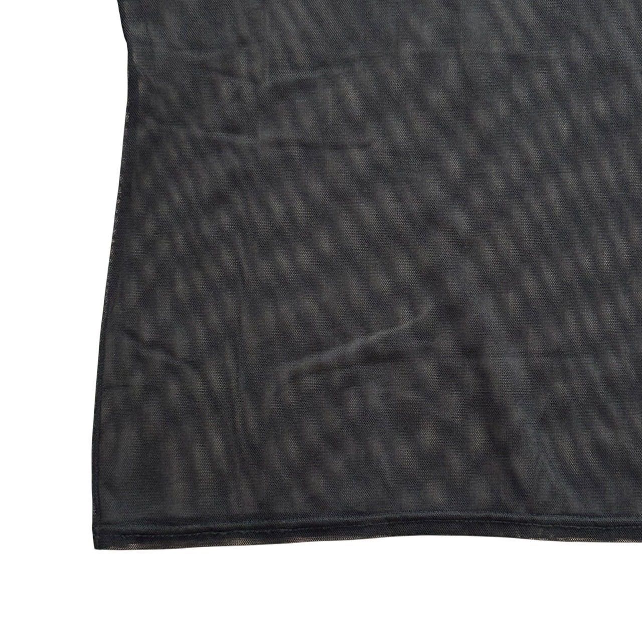 ヨウジヤマモト 長袖シースルーシャツ 黒 透け感 ハイネック レディース サイズ3 Lサイズ WWW_MORNINGWALKER_COM