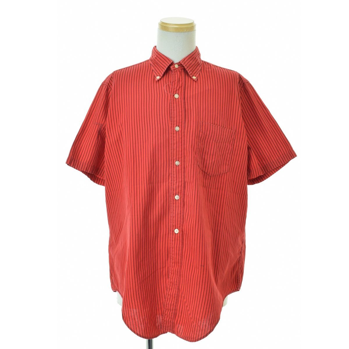 【VINTAGE】ストライプボタンダウン半袖シャツ