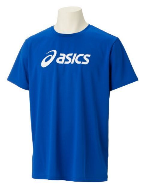asics アシックス ES DRY SPAIRAL LOGO SS SH アシックスブルー S 2031E020 401 | スポーツ メンズ S ブルー 青 服 衣類 衣料品ウェア ウエア トップス シャツ Tシャツ ロゴ 半袖 ドライ 吸汗速乾 リサイク
