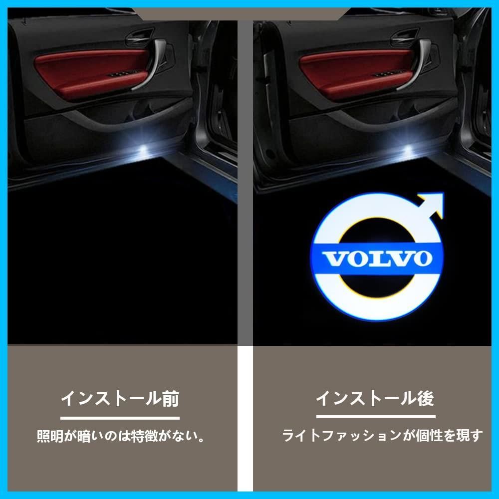 【数量限定】XC60 S80 XC90 S60 V60 V40 Volvo ボルボ (ボルボ02) ウェルカムライトカーテシライトロゴ投影ゴースト対応 カーテシランプ LED ボルボ車用カーテシ