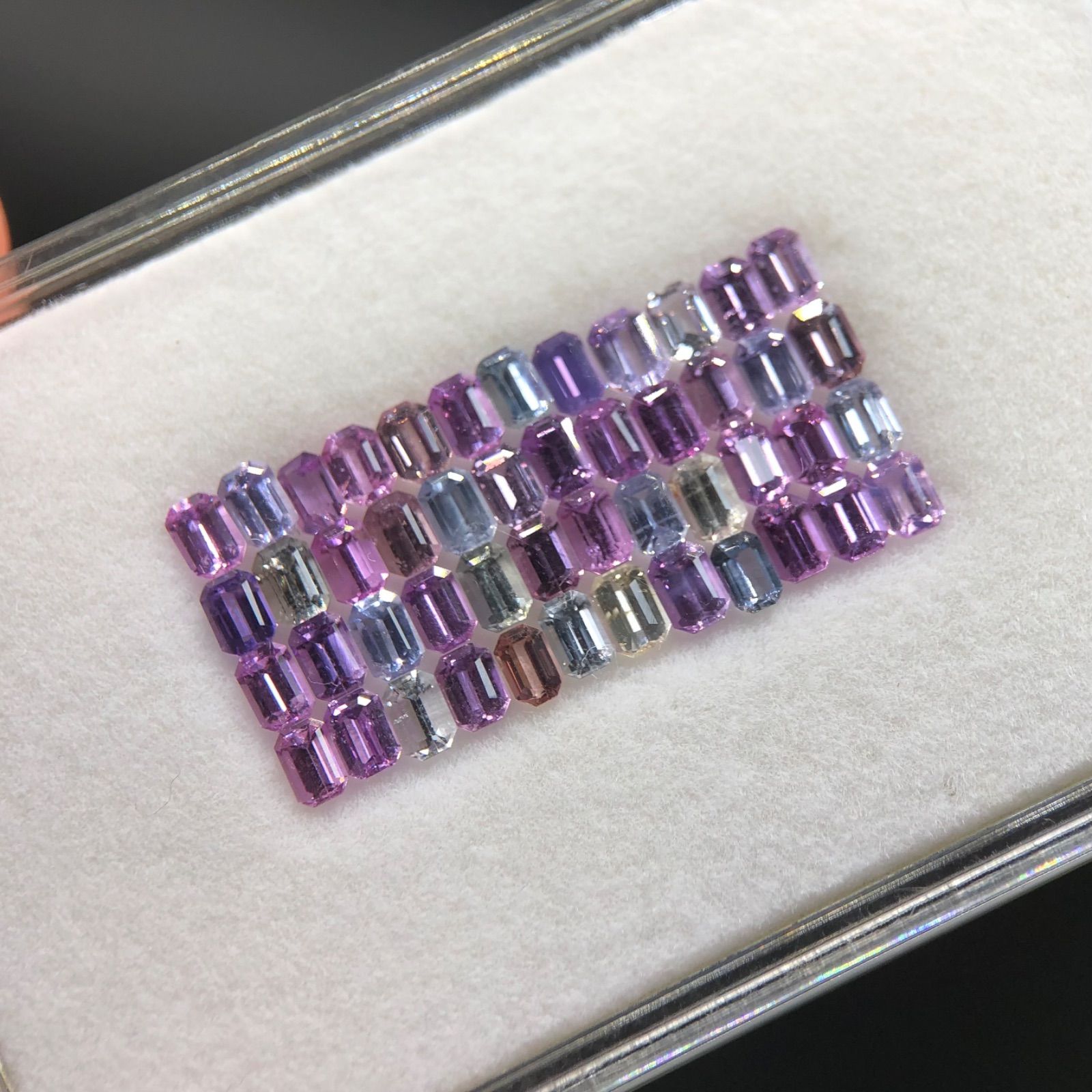 天然 多色サファイア ルースセット 5.00Cts 48ピース 幻想的美色 煌めく 1点物