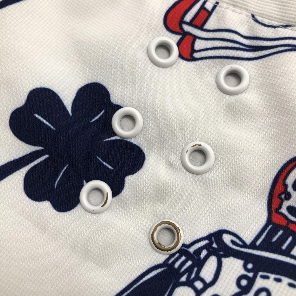 ラッセルノ ハーフパンツ 白×ネイビー 総柄 ルチャマスク メンズ 4(M