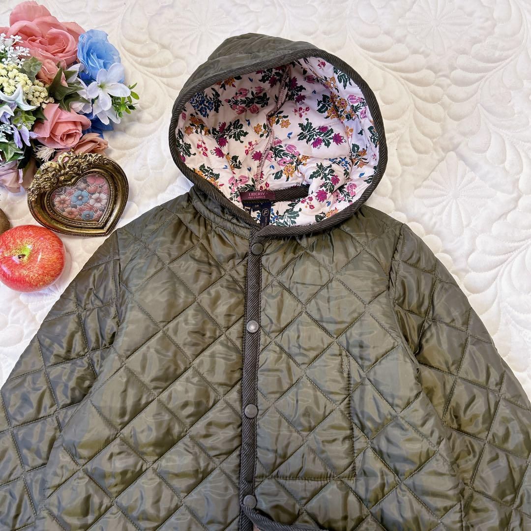 ラベンハム リバティ 花柄 キルティングジャケット カーキ/マルチ