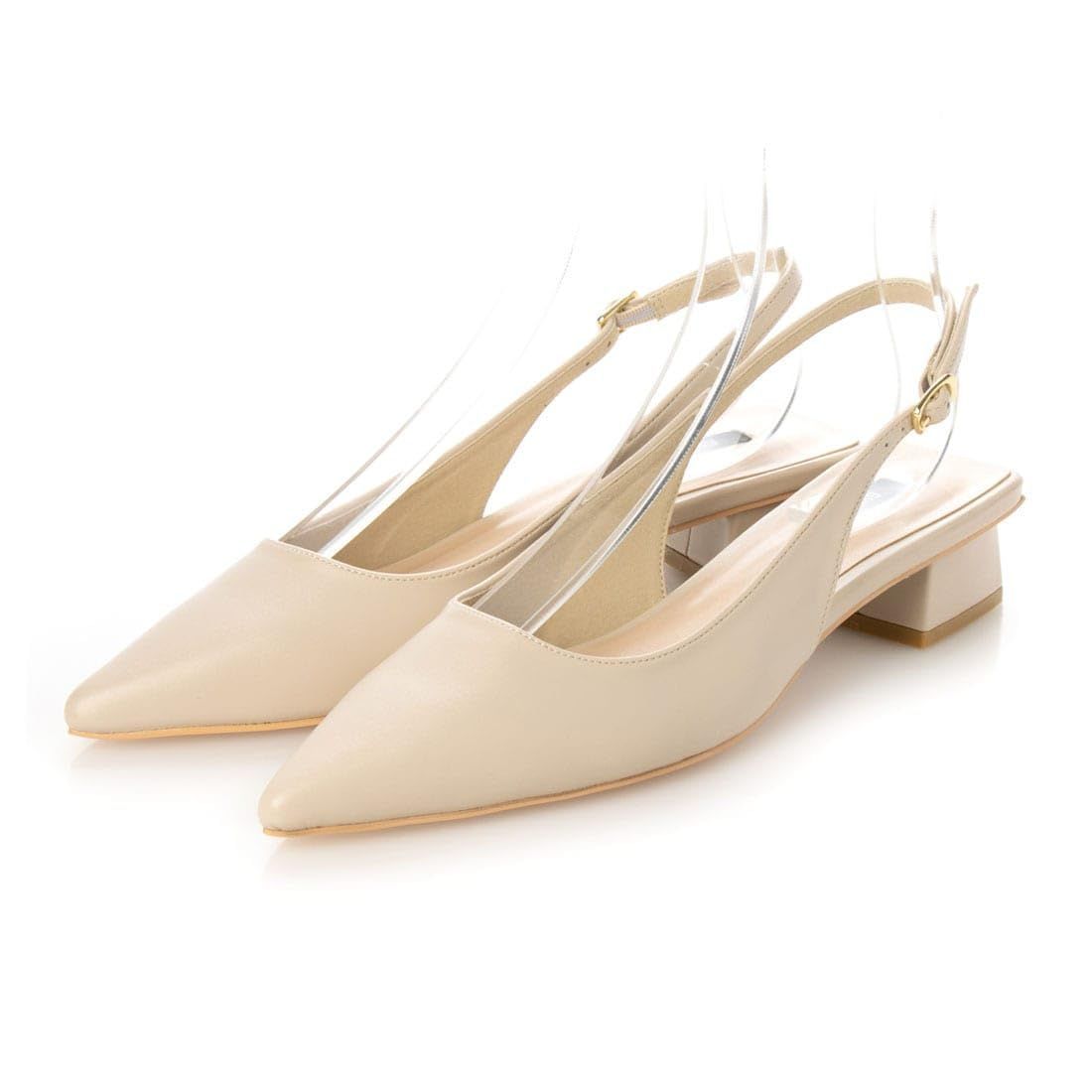 Size 24.0 cm_Color IV イーボル パンプス バックストラップポインテッドブロックヒールパンプス レディース IU5000 IV 24.0 cm