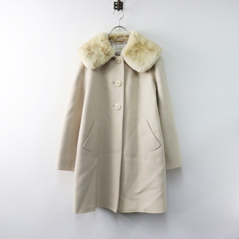 ハロッズ Harrods レッキスファー ウール シングルコート 2/ベージュ  