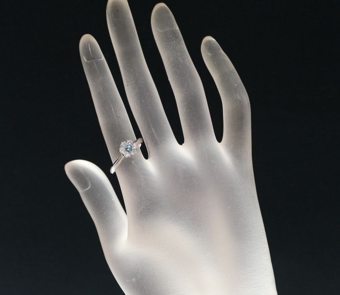 パライバトルマリン 0.11ct ダイヤ ダイヤモンド 0.42ct フラワー  