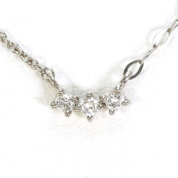 K18WG ネックレス necklace ダイヤ 0.03 総重量約1.1g 約40cm
