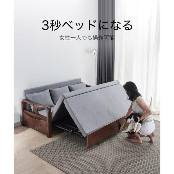 人気推薦 ソファー ソファ 153CM ソファーベッド 2人掛け 収納付き 折りたたみ ソファベッド 家庭用 室内用 折りたたみベッド レトロ シンプル カウチソファ NEXPOTALLINN_EU